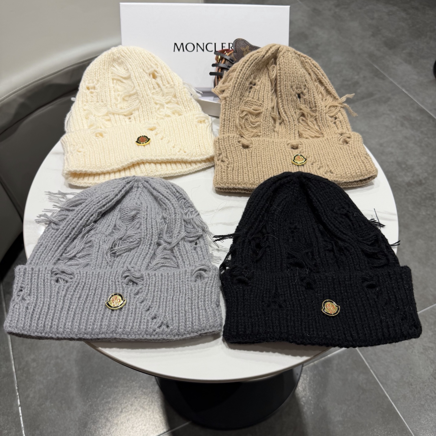 蒙口帽子女秋冬美式破洞防寒保暖护耳针织毛线帽大头围时尚R字母冷帽