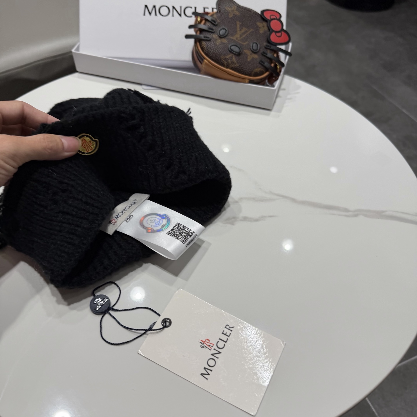 蒙口帽子女秋冬美式破洞防寒保暖护耳针织毛线帽大头围时尚R字母冷帽