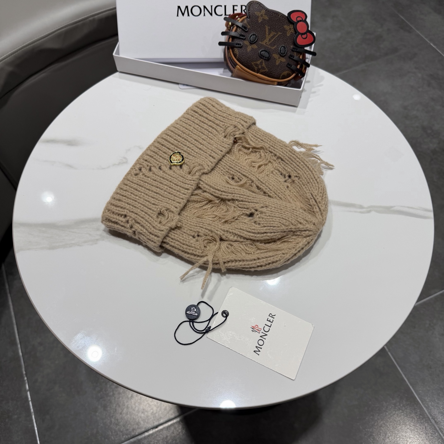 蒙口帽子女秋冬美式破洞防寒保暖护耳针织毛线帽大头围时尚R字母冷帽