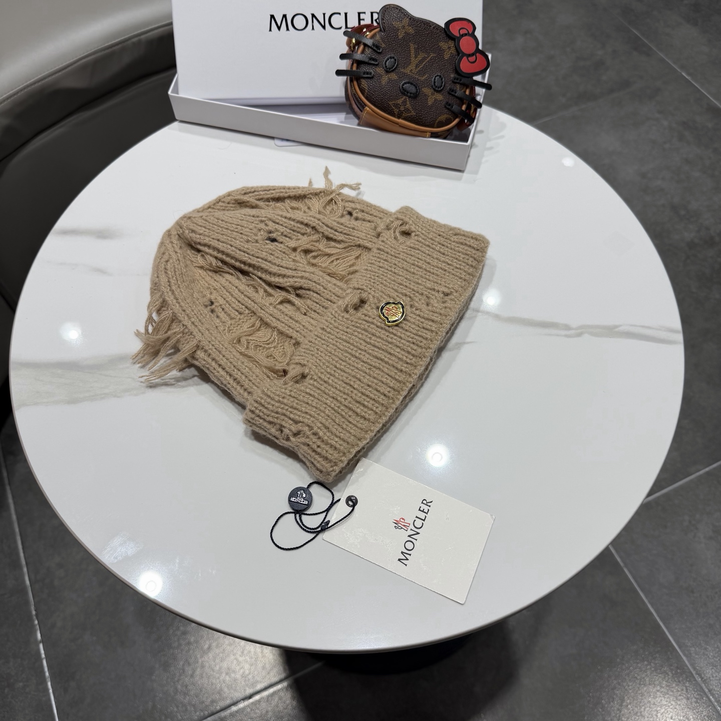 蒙口帽子女秋冬美式破洞防寒保暖护耳针织毛线帽大头围时尚R字母冷帽