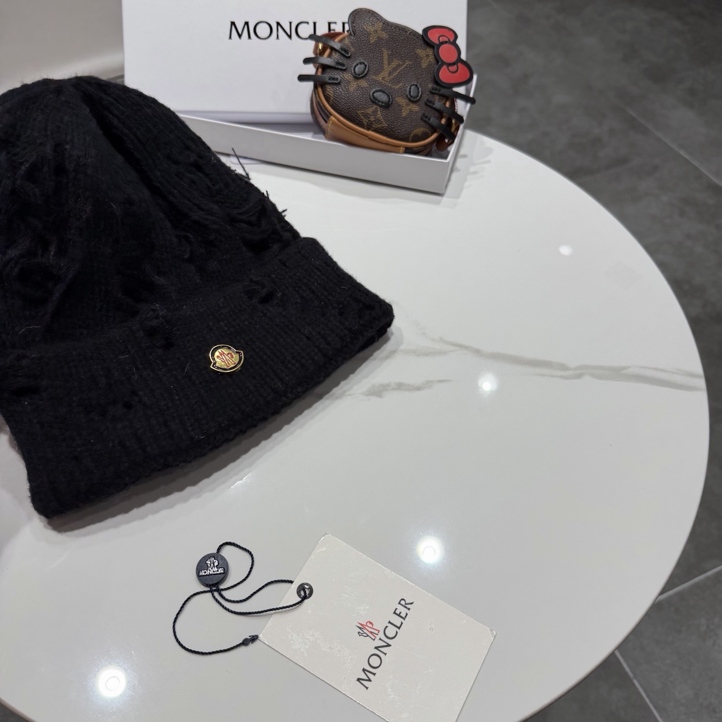 蒙口帽子女秋冬美式破洞防寒保暖护耳针织毛线帽大头围时尚R字母冷帽