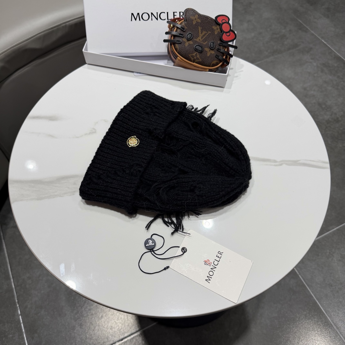 蒙口帽子女秋冬美式破洞防寒保暖护耳针织毛线帽大头围时尚R字母冷帽