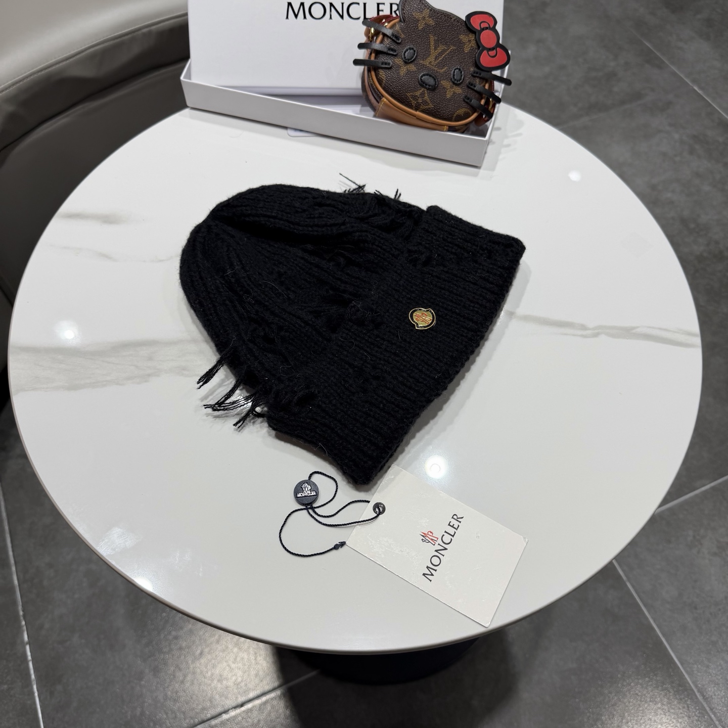 蒙口帽子女秋冬美式破洞防寒保暖护耳针织毛线帽大头围时尚R字母冷帽