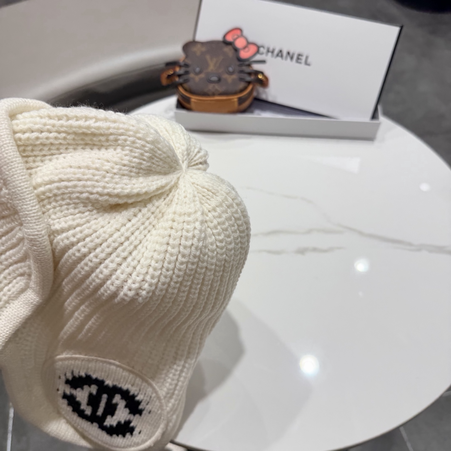 chanel香奈儿网红针织毛线帽冬女针织羊毛绒套头护耳包头帽防寒挡风加厚保暖