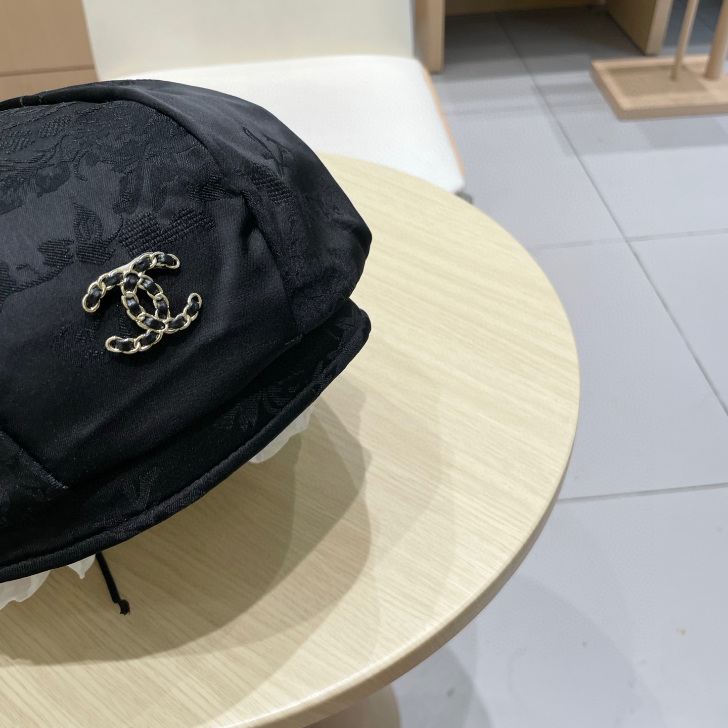 chanel香奈儿新中式国风提花贝雷帽大头围显脸小名媛春夏绸缎感八角帽