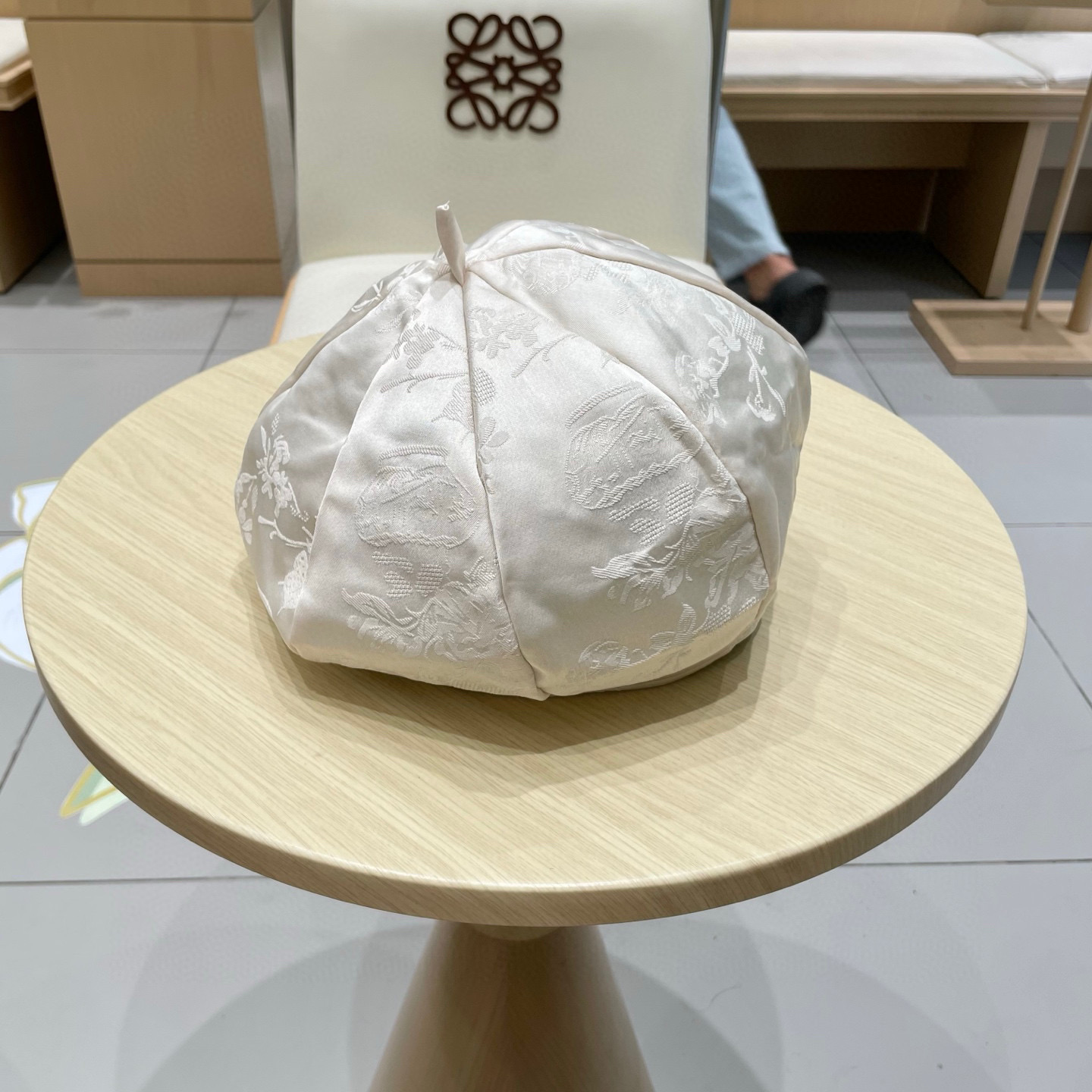 chanel香奈儿新中式国风提花贝雷帽大头围显脸小名媛春夏绸缎感八角帽