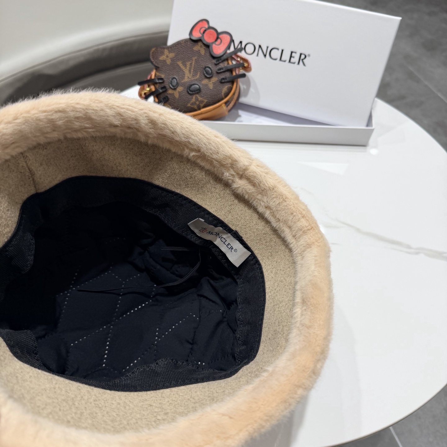 。蒙口渔夫帽女秋冬季毛呢保暖水桶毛绒帽子韩版毛边素颜百搭显脸小盆帽