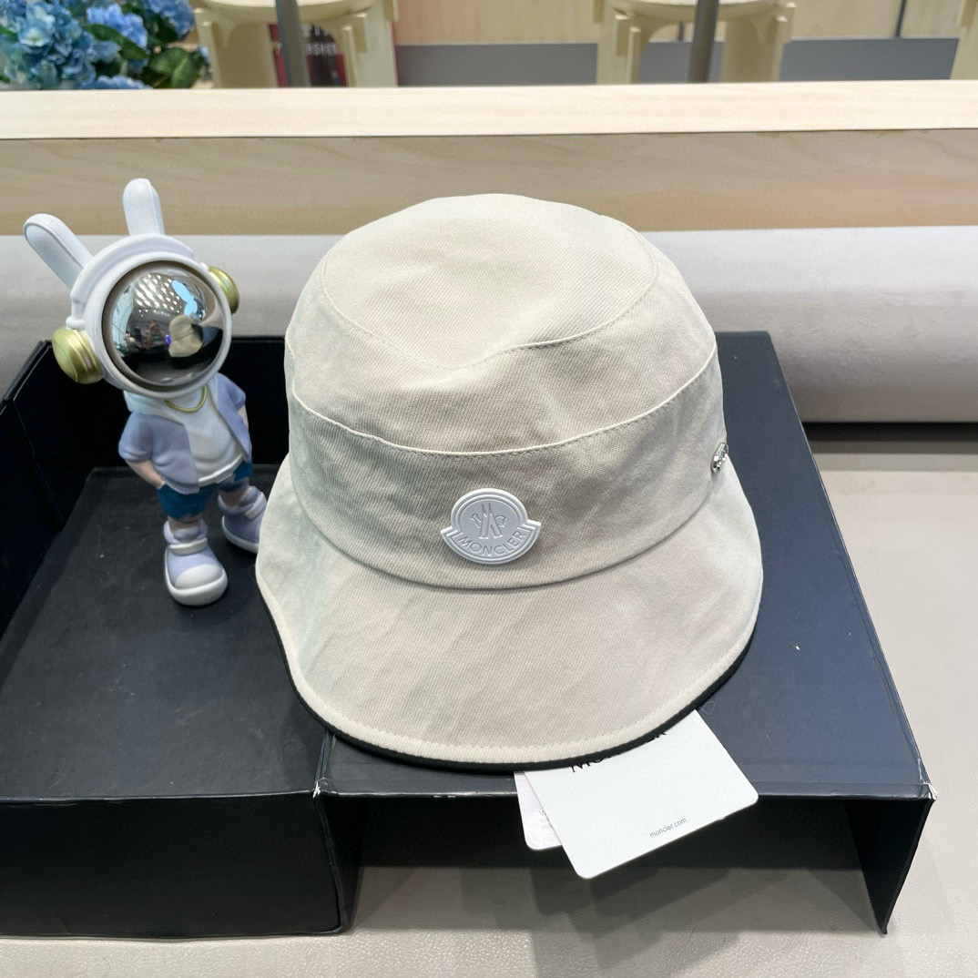 moncler撞色蝴蝶结渔夫帽女春秋新款时尚显脸小盆帽韩版宽檐百搭遮脸帽子