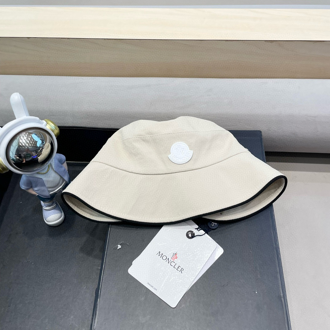 moncler撞色蝴蝶结渔夫帽女春秋新款时尚显脸小盆帽韩版宽檐百搭遮脸帽子