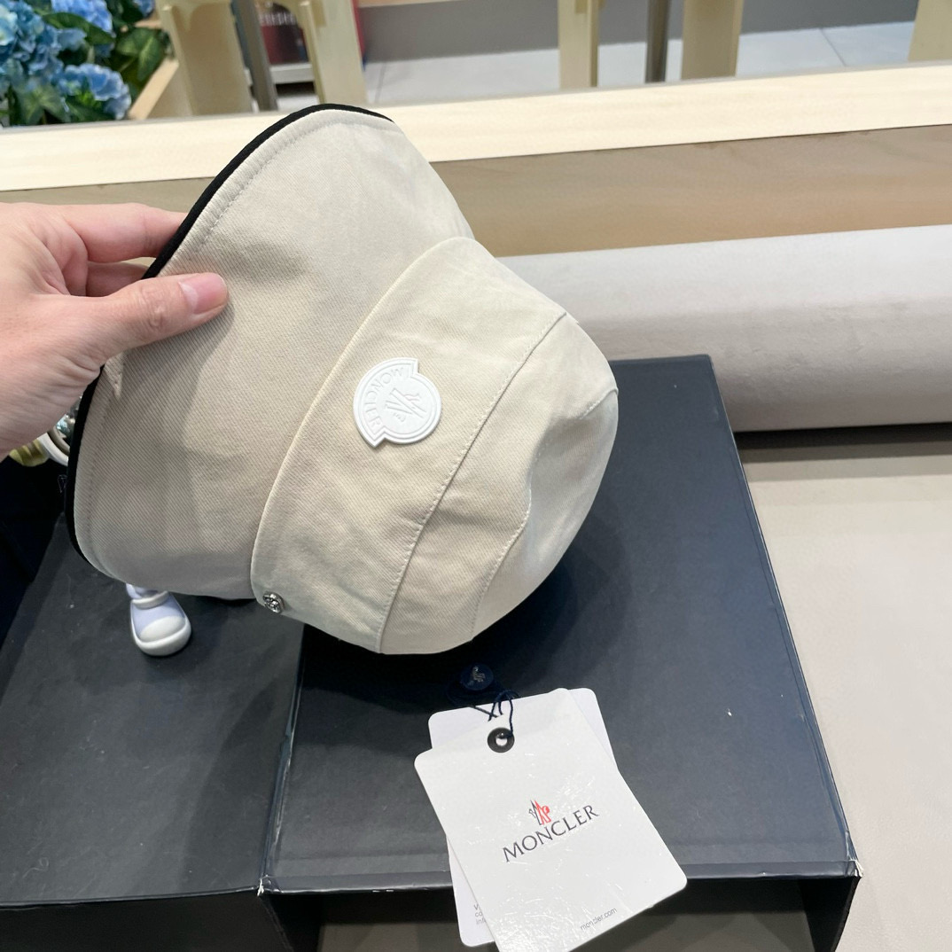moncler撞色蝴蝶结渔夫帽女春秋新款时尚显脸小盆帽韩版宽檐百搭遮脸帽子