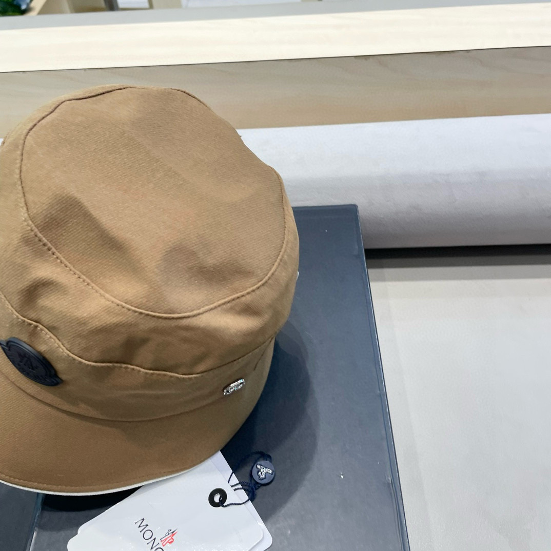 moncler撞色蝴蝶结渔夫帽女春秋新款时尚显脸小盆帽韩版宽檐百搭遮脸帽子