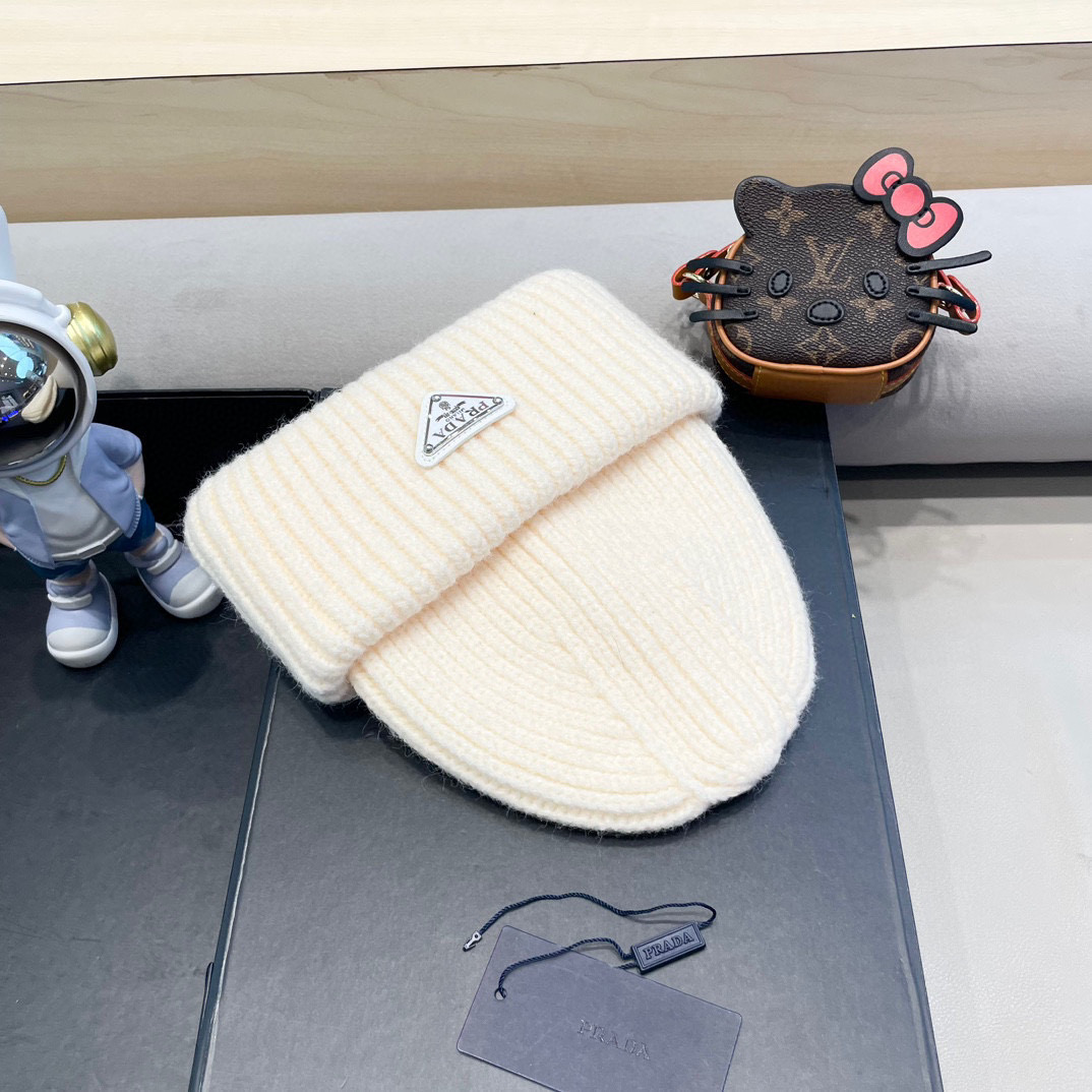 prada hat early autumn popular knitted beanie, plush material, very versatile~ — photo 8