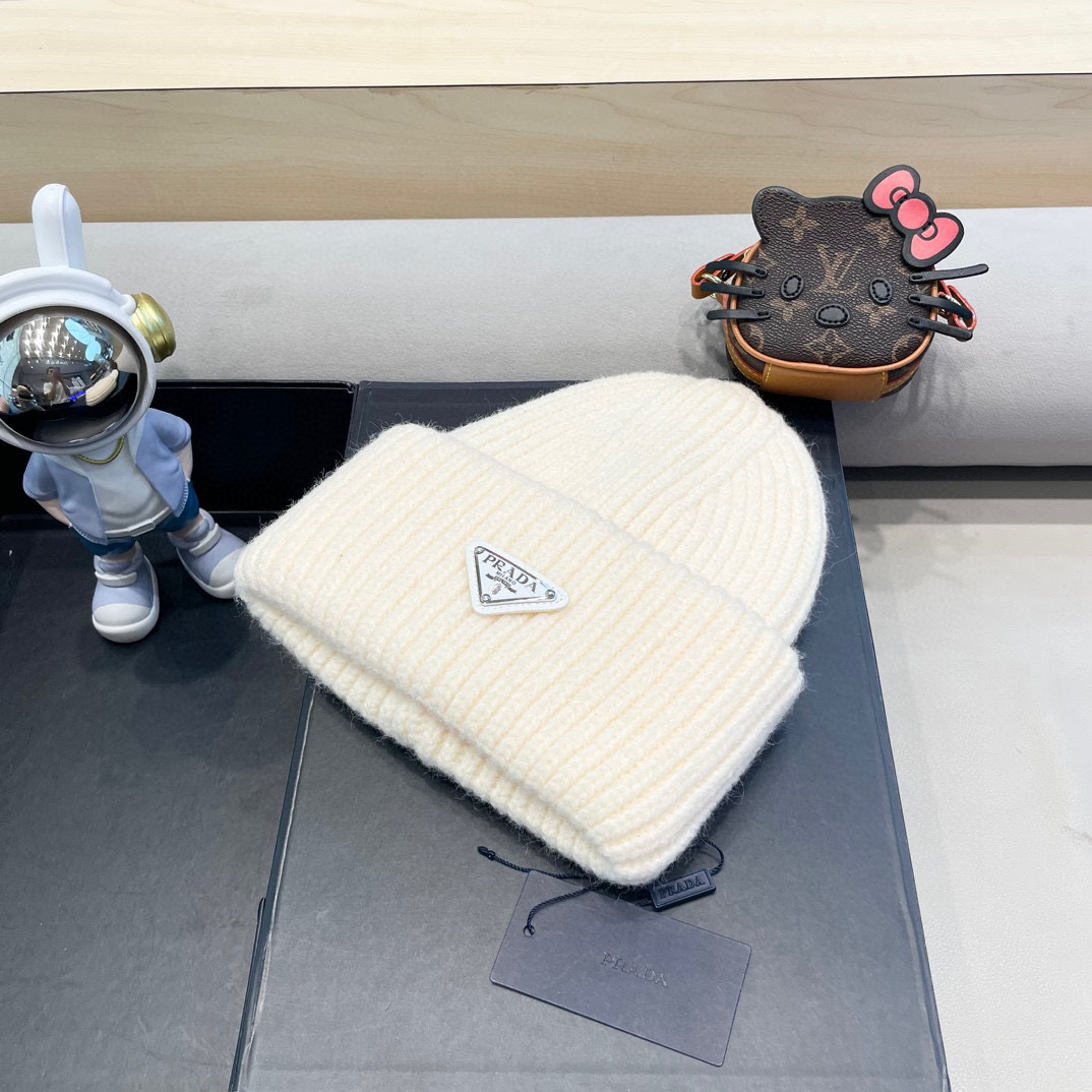 prada hat early autumn popular knitted beanie, plush material, very versatile~ — photo 2