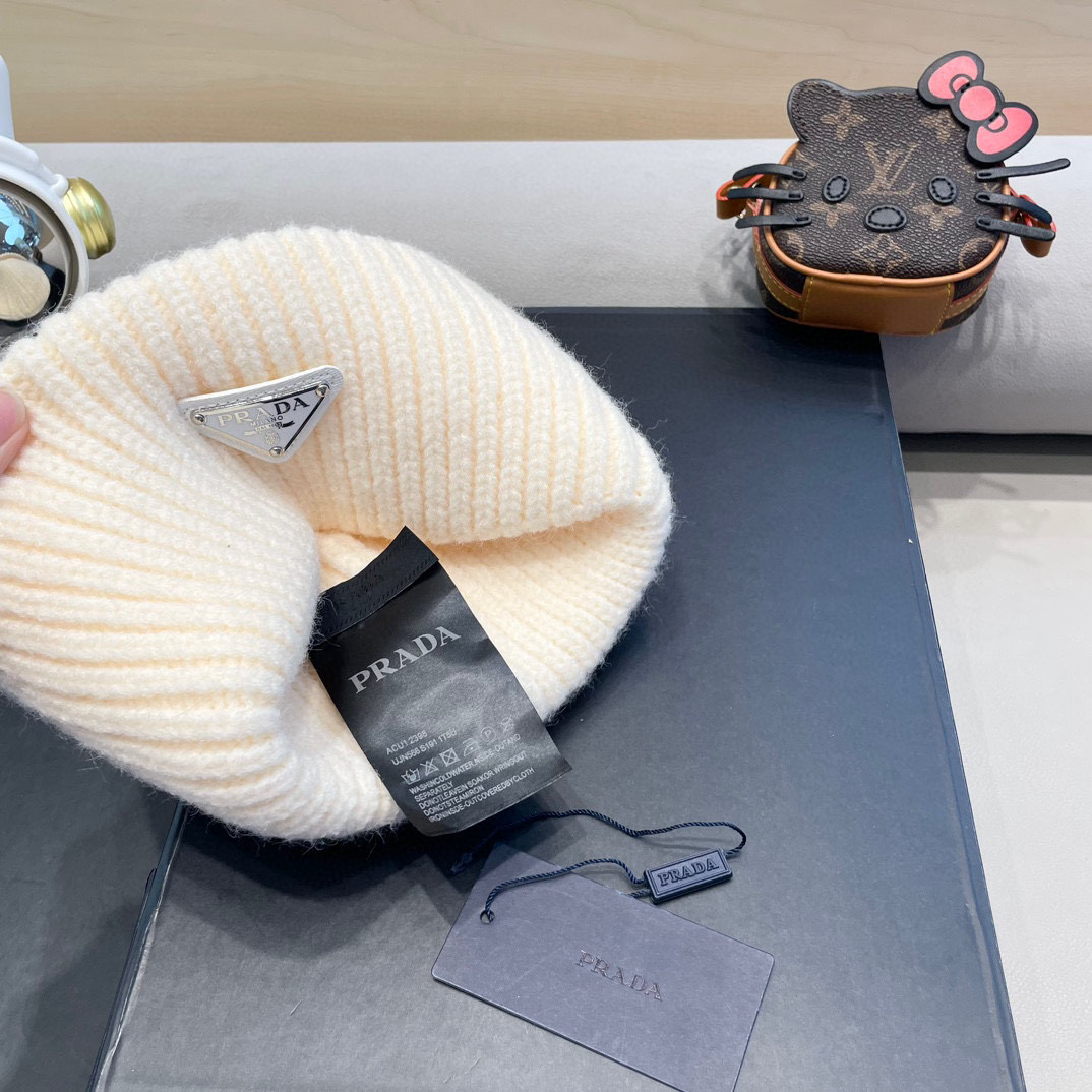 prada hat early autumn popular knitted beanie, plush material, very versatile~ — photo 9