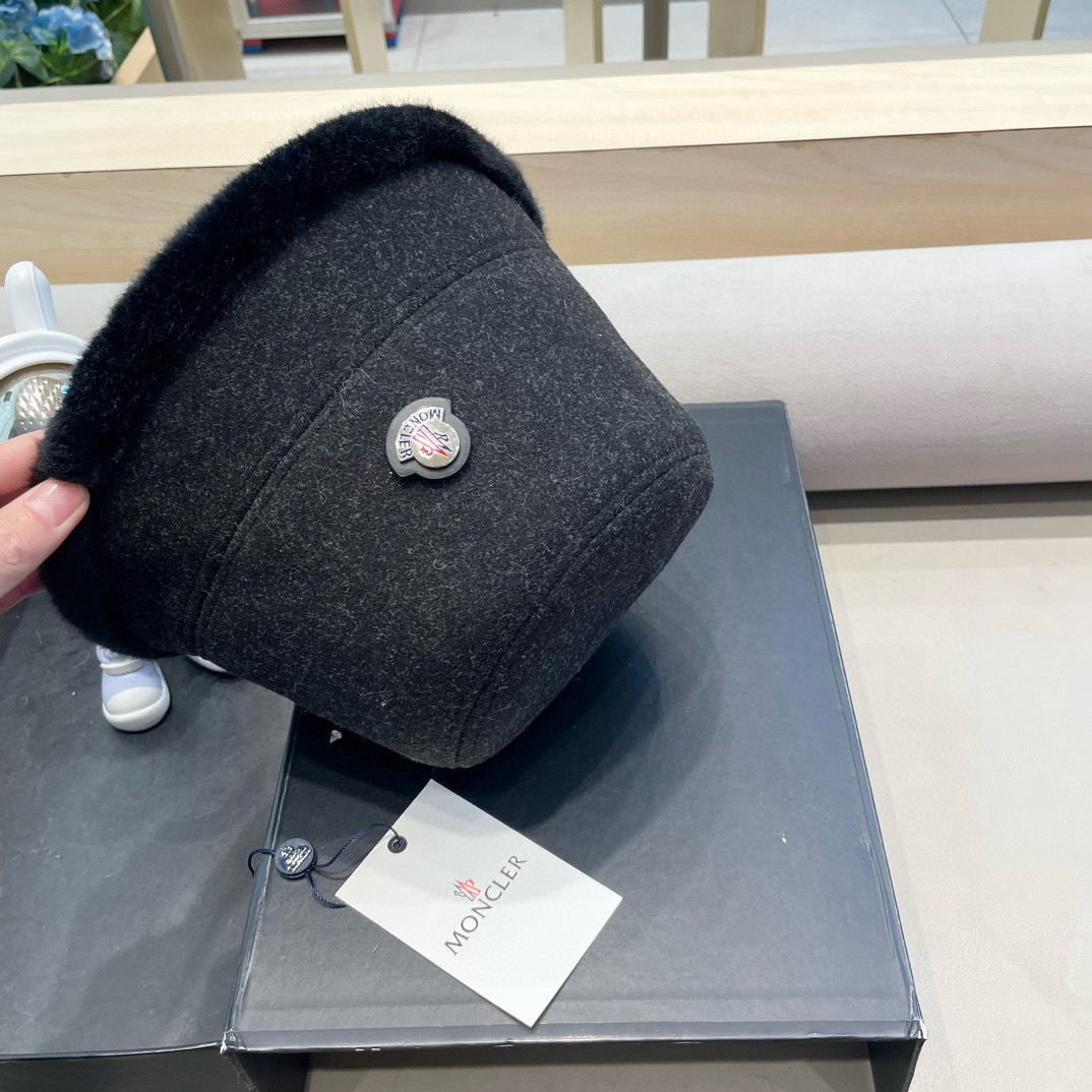 moncler新款帽子女韩版休闲百搭厚毛毛水桶渔夫帽秋冬季爆款保暖盆帽