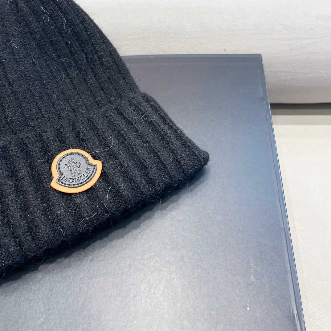 moncler 高版本蒙口狐狸毛球针织帽网红亲子款保暖翻边Z羊毛毛线帽