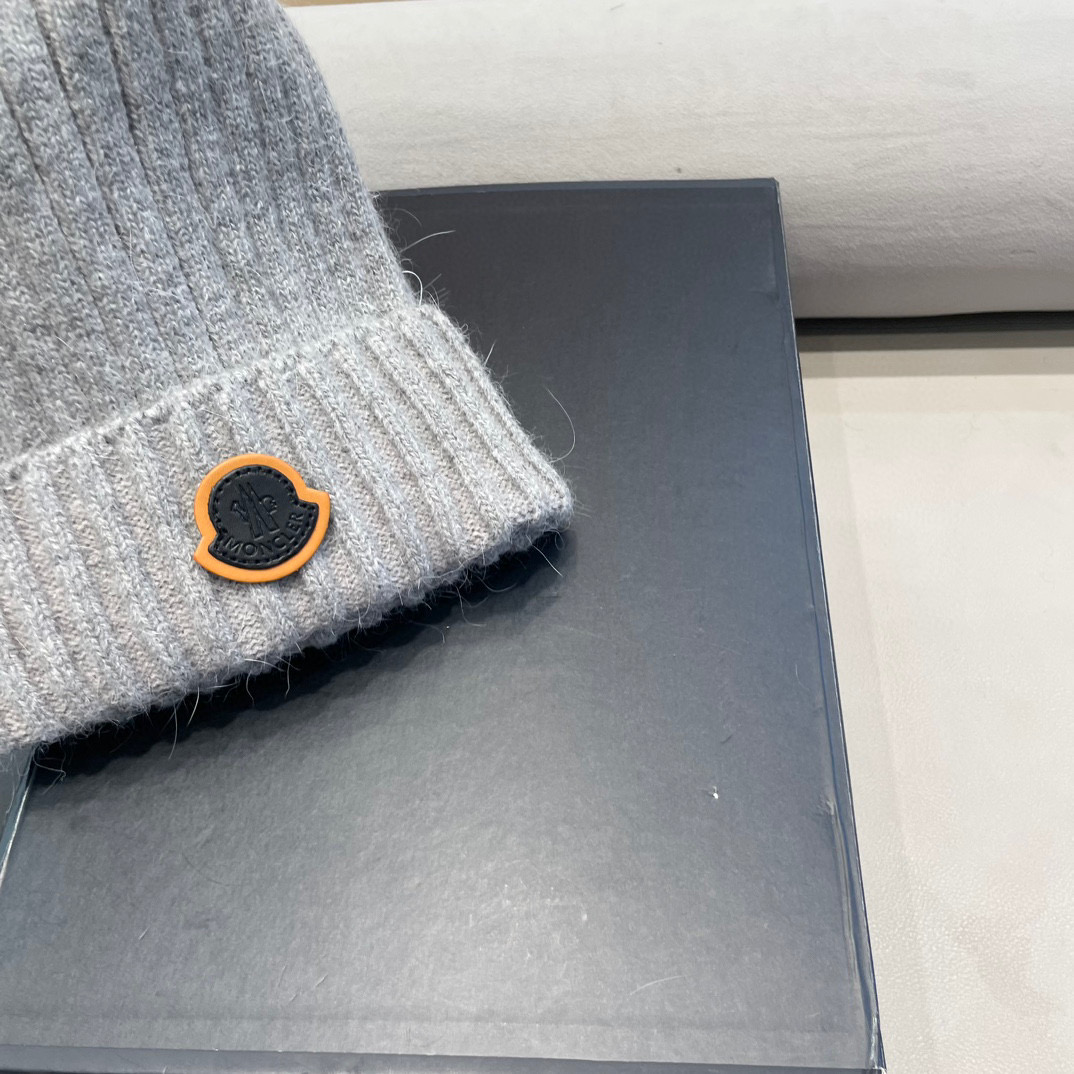 moncler 高版本蒙口狐狸毛球针织帽网红亲子款保暖翻边Z羊毛毛线帽