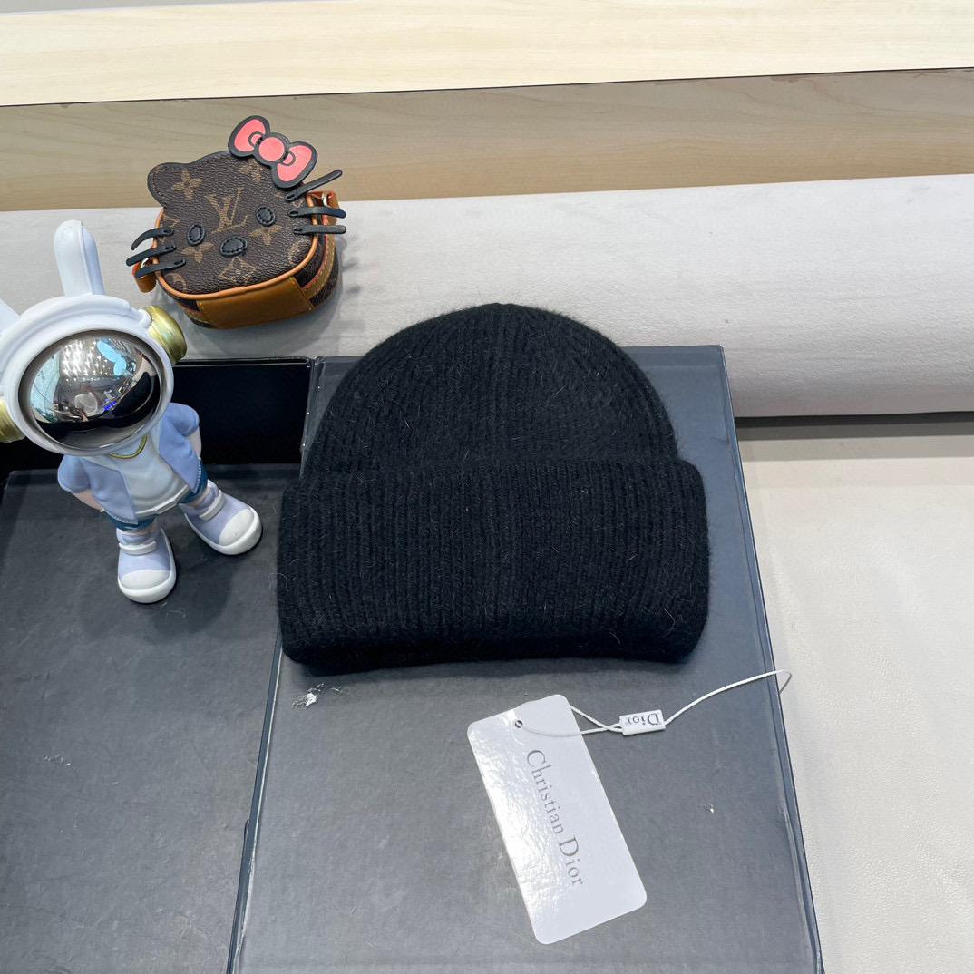 Dior迪奥秋冬新款针织帽简约百搭时尚毛线帽显脸小保暖护耳男女同款帽子