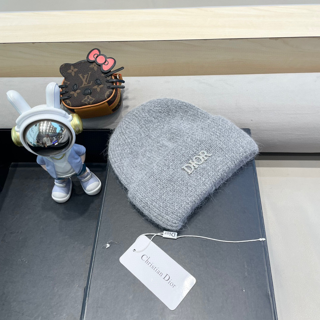 Dior迪奥秋冬新款针织帽简约百搭时尚毛线帽显脸小保暖护耳男女同款帽子