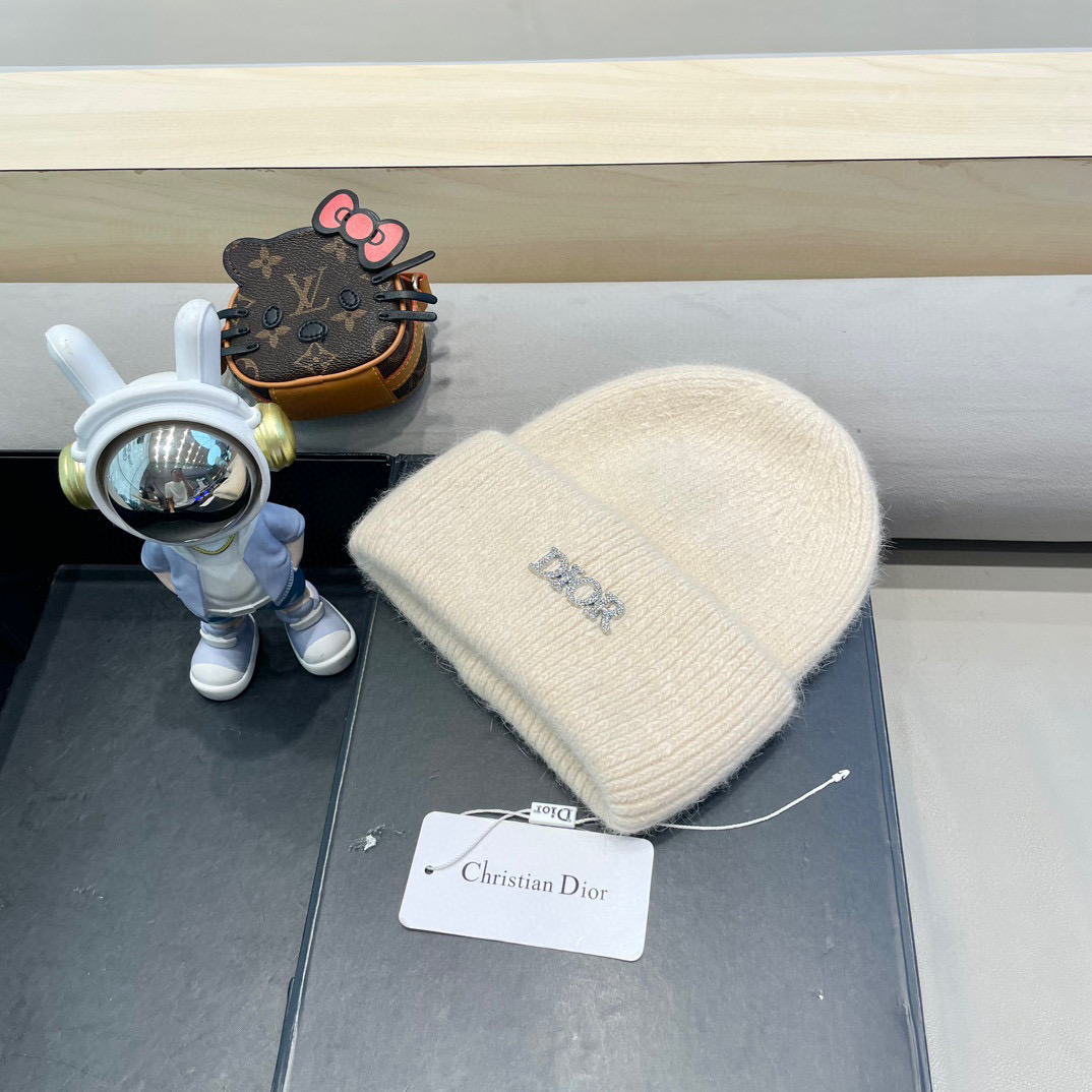 Dior迪奥秋冬新款针织帽简约百搭时尚毛线帽显脸小保暖护耳男女同款帽子
