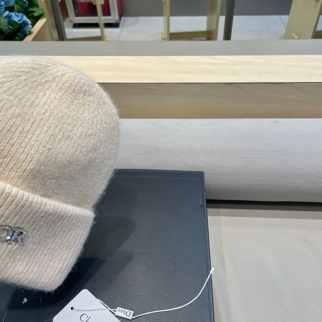 Dior迪奥秋冬新款针织帽简约百搭时尚毛线帽显脸小保暖护耳男女同款帽子
