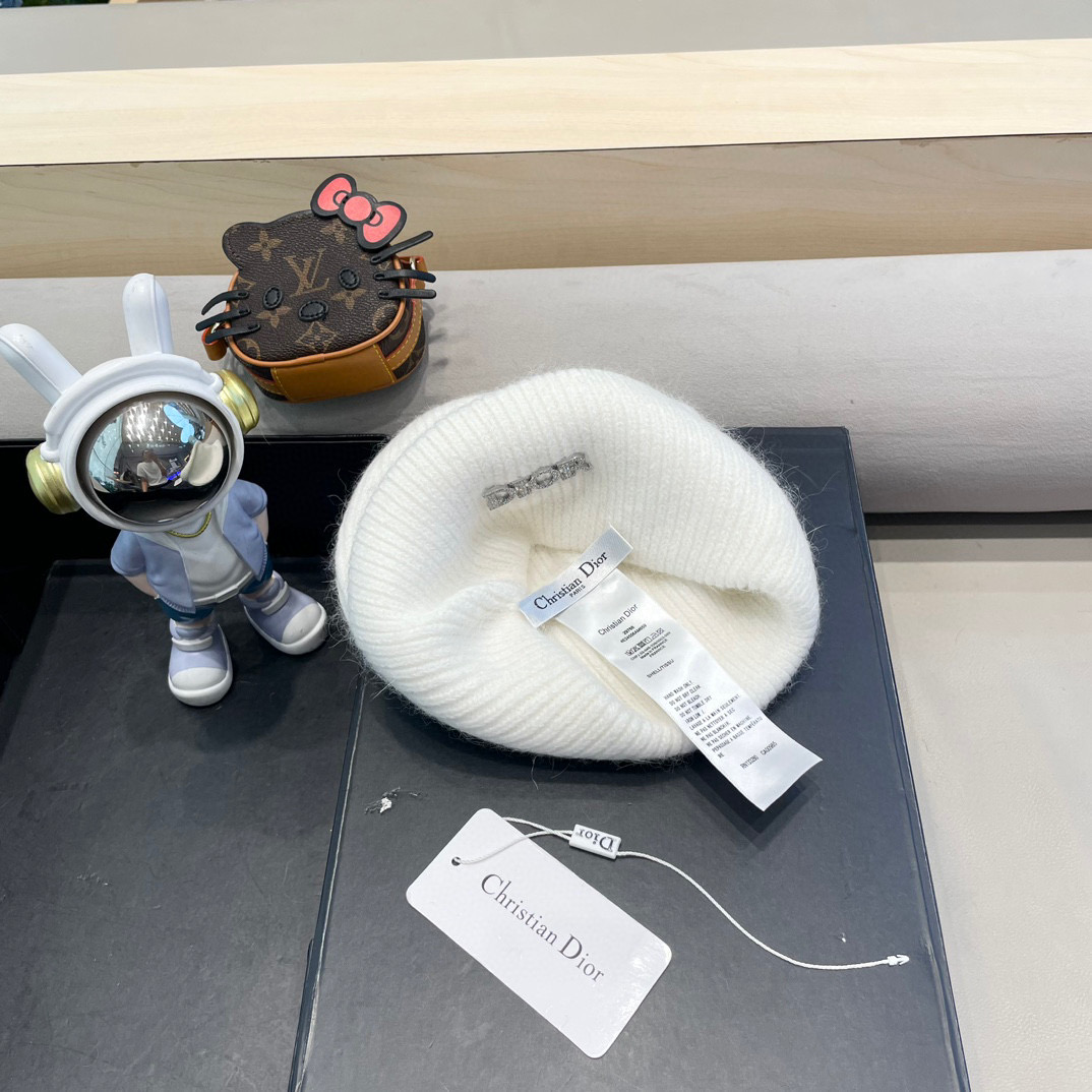 Dior迪奥秋冬新款针织帽简约百搭时尚毛线帽显脸小保暖护耳男女同款帽子