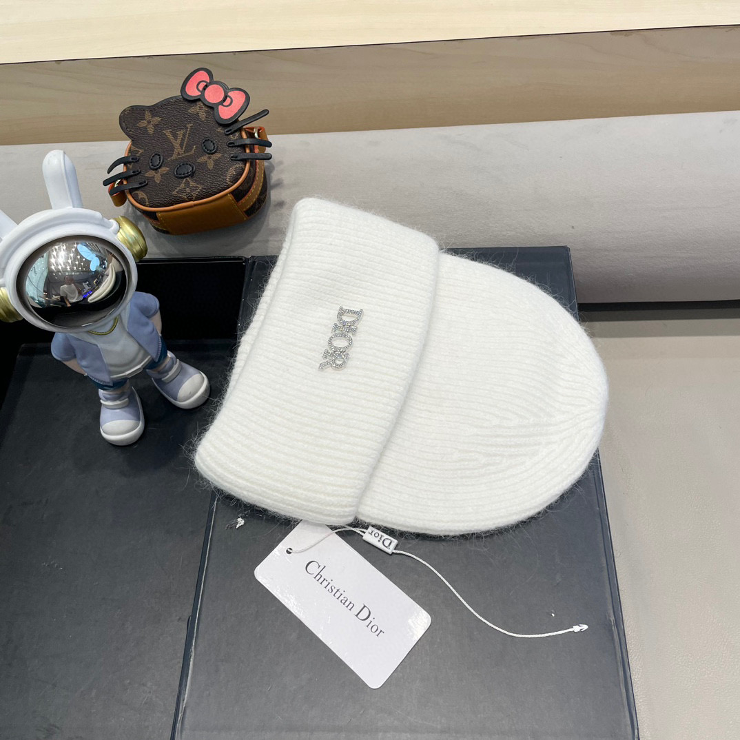 Dior迪奥秋冬新款针织帽简约百搭时尚毛线帽显脸小保暖护耳男女同款帽子