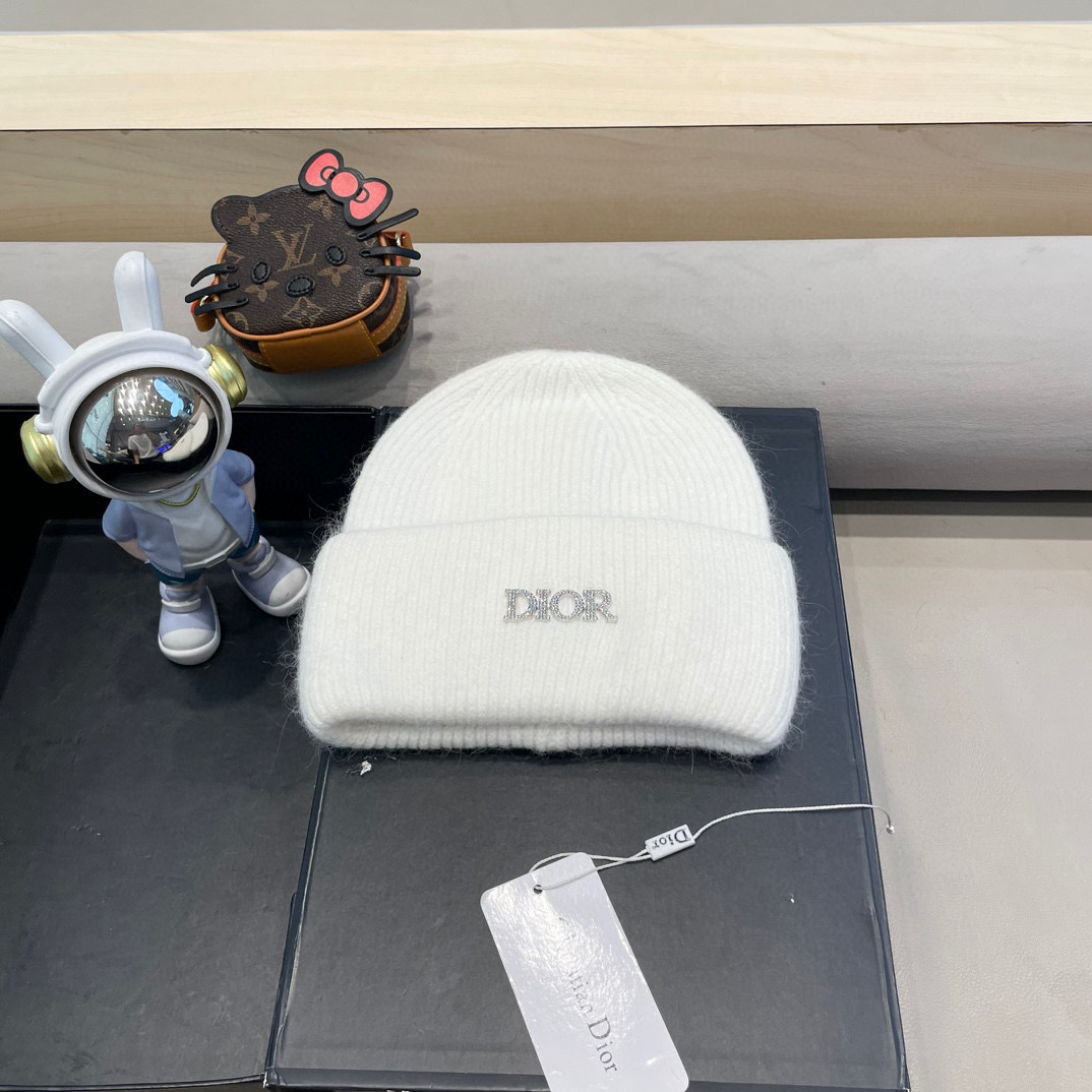 Dior迪奥秋冬新款针织帽简约百搭时尚毛线帽显脸小保暖护耳男女同款帽子