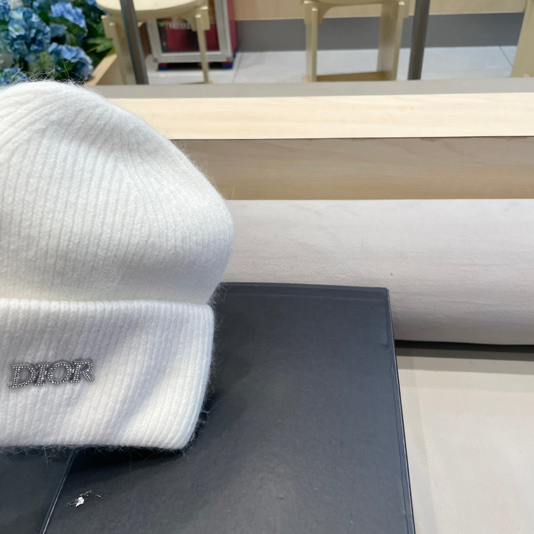 Dior迪奥秋冬新款针织帽简约百搭时尚毛线帽显脸小保暖护耳男女同款帽子