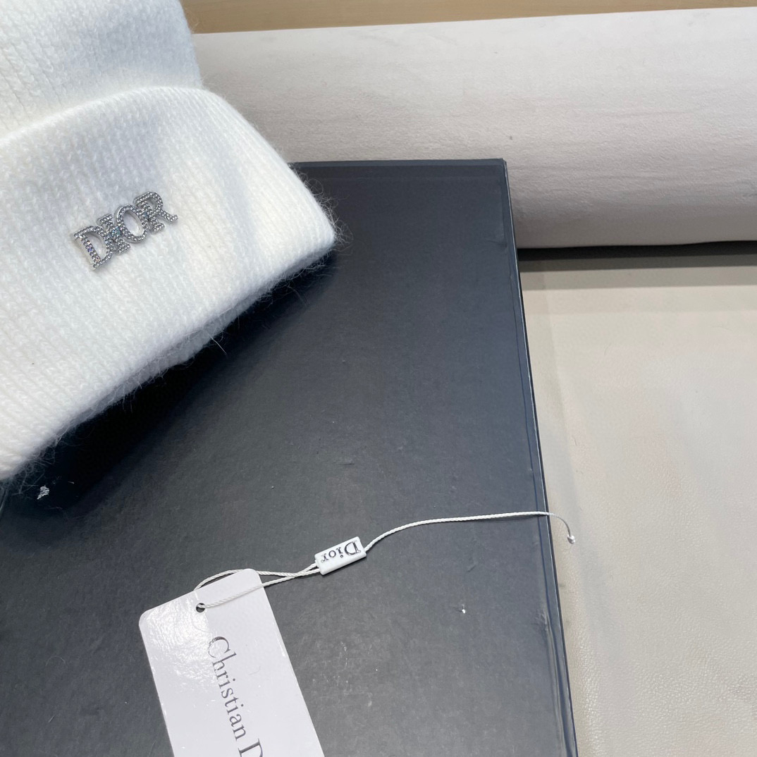 Dior迪奥秋冬新款针织帽简约百搭时尚毛线帽显脸小保暖护耳男女同款帽子