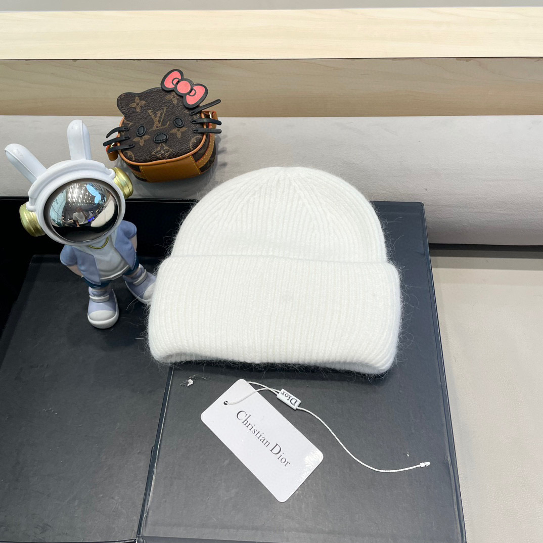 Dior迪奥秋冬新款针织帽简约百搭时尚毛线帽显脸小保暖护耳男女同款帽子
