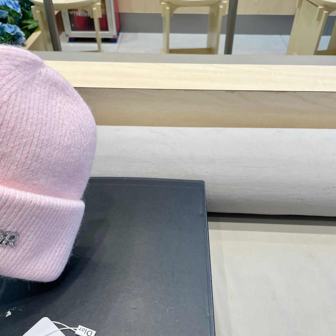 Dior迪奥秋冬新款针织帽简约百搭时尚毛线帽显脸小保暖护耳男女同款帽子