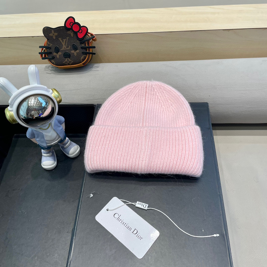 Dior迪奥秋冬新款针织帽简约百搭时尚毛线帽显脸小保暖护耳男女同款帽子
