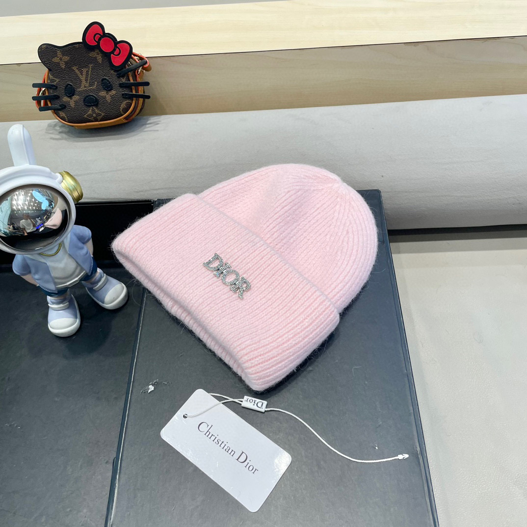 Dior迪奥秋冬新款针织帽简约百搭时尚毛线帽显脸小保暖护耳男女同款帽子