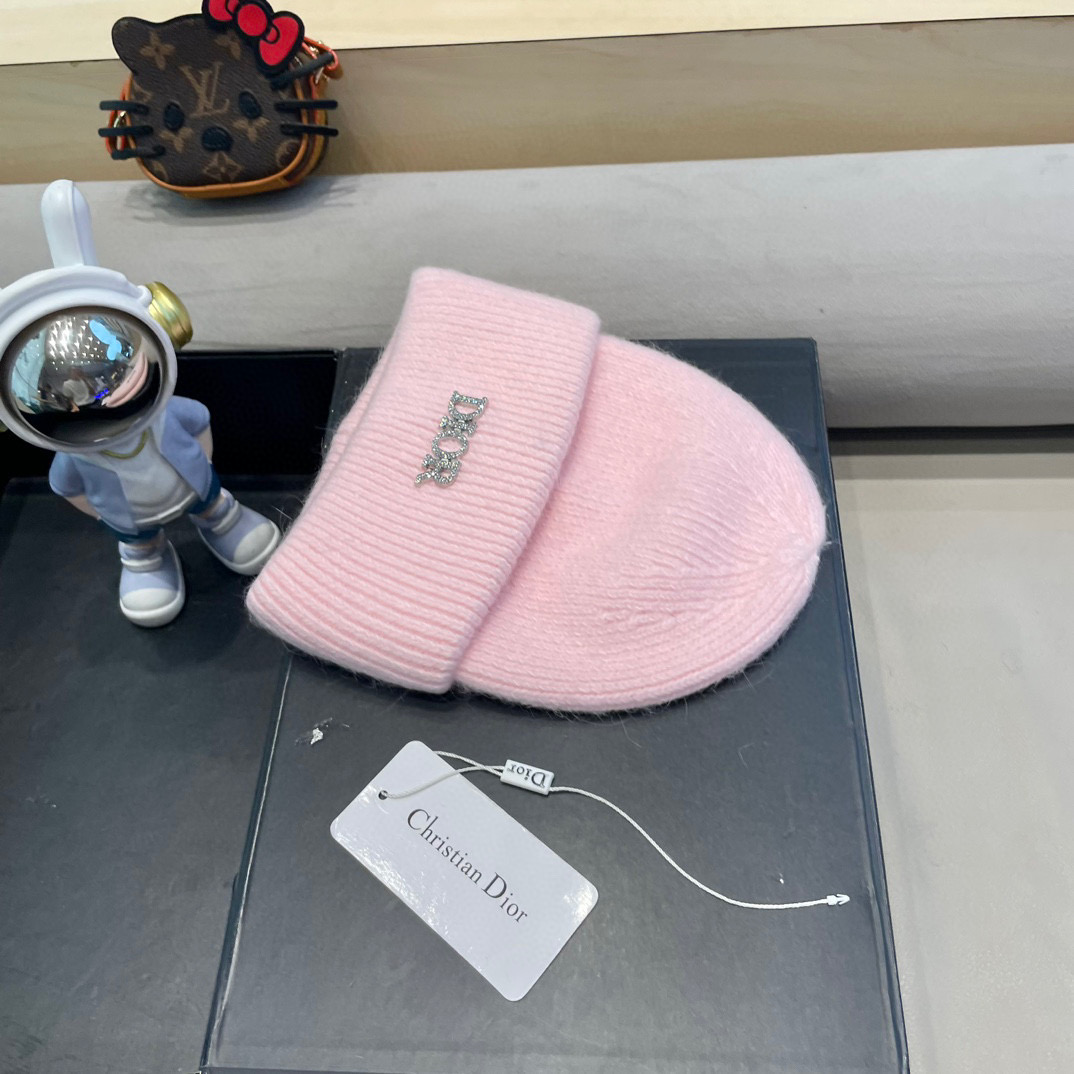 Dior迪奥秋冬新款针织帽简约百搭时尚毛线帽显脸小保暖护耳男女同款帽子