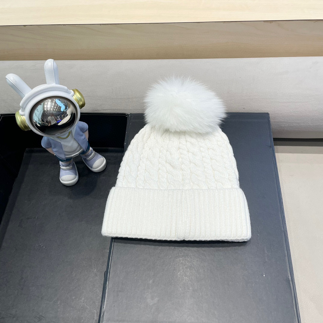 moncler加绒毛线帽女款冬季保暖加厚百搭冷帽防风麻花针织帽护耳学生帽子