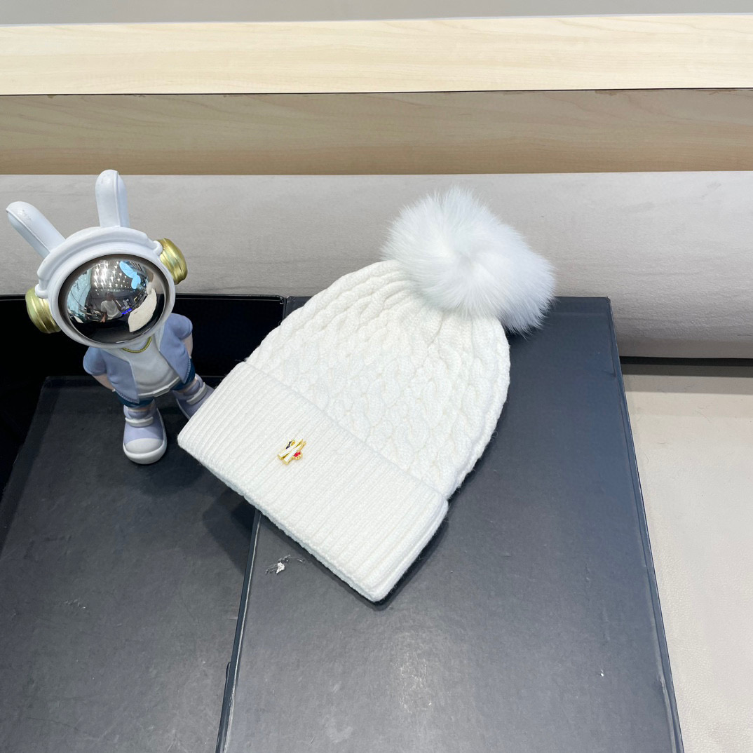 moncler加绒毛线帽女款冬季保暖加厚百搭冷帽防风麻花针织帽护耳学生帽子