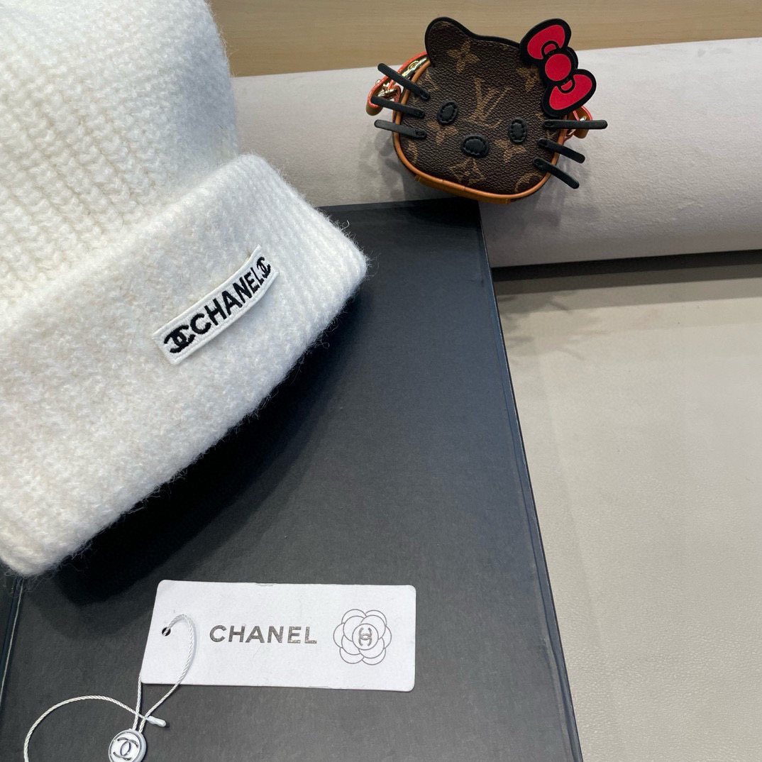 chanel茉娇婷高品质帽子女秋冬加厚保暖混色毛线帽大头围显脸小针织帽男