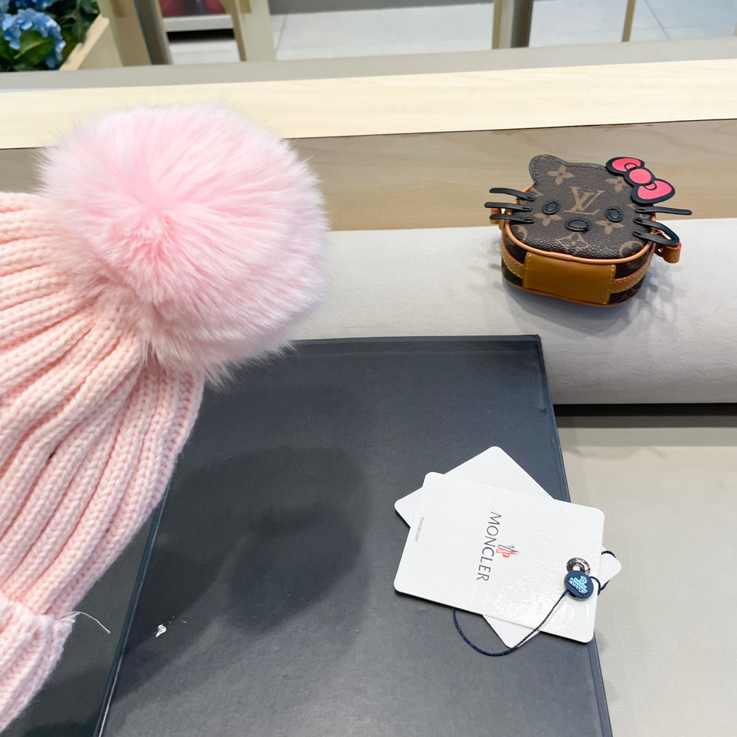 moncler蒙口欧美风格秋冬新款保暖羊毛帽儿童男女款通用版毛线帽冷帽帽子