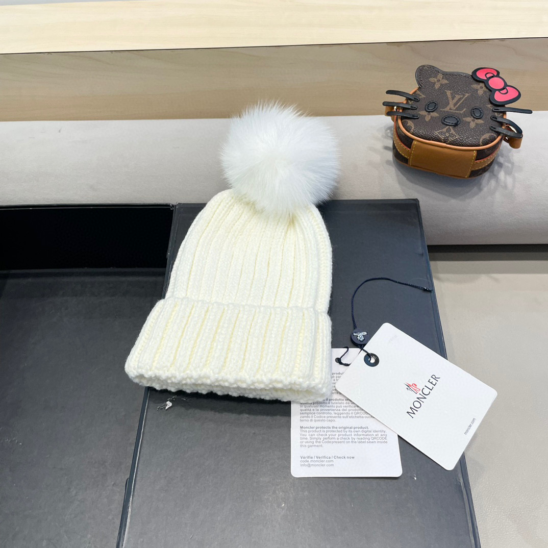 moncler蒙口欧美风格秋冬新款保暖羊毛帽儿童男女款通用版毛线帽冷帽帽子