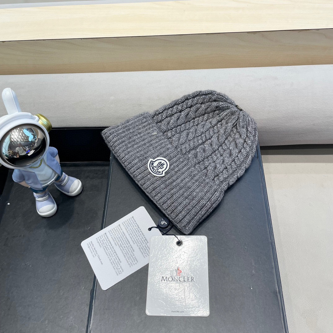 moncler秋冬新品羊绒帽加厚保暖麻花ins男女通用时尚百搭针织毛线冷帽