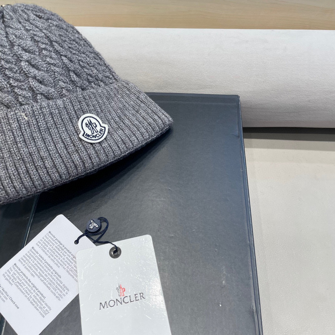 moncler秋冬新品羊绒帽加厚保暖麻花ins男女通用时尚百搭针织毛线冷帽