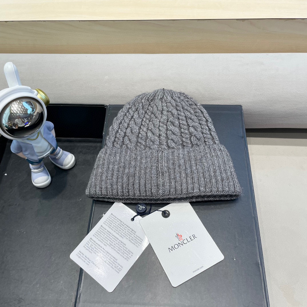 moncler秋冬新品羊绒帽加厚保暖麻花ins男女通用时尚百搭针织毛线冷帽