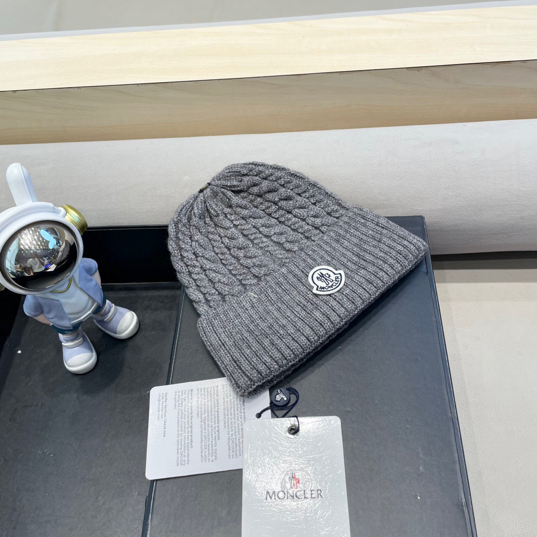 moncler秋冬新品羊绒帽加厚保暖麻花ins男女通用时尚百搭针织毛线冷帽