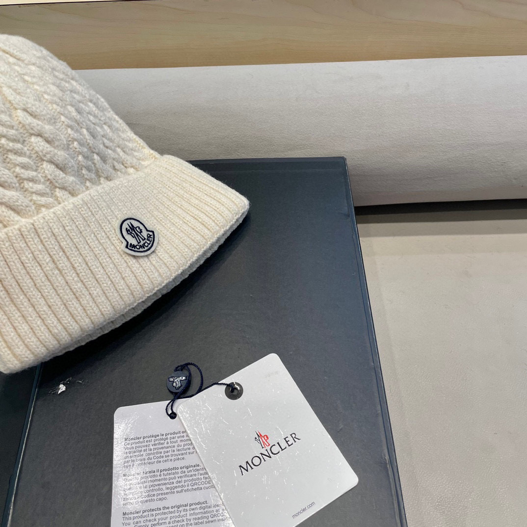 moncler秋冬新品羊绒帽加厚保暖麻花ins男女通用时尚百搭针织毛线冷帽