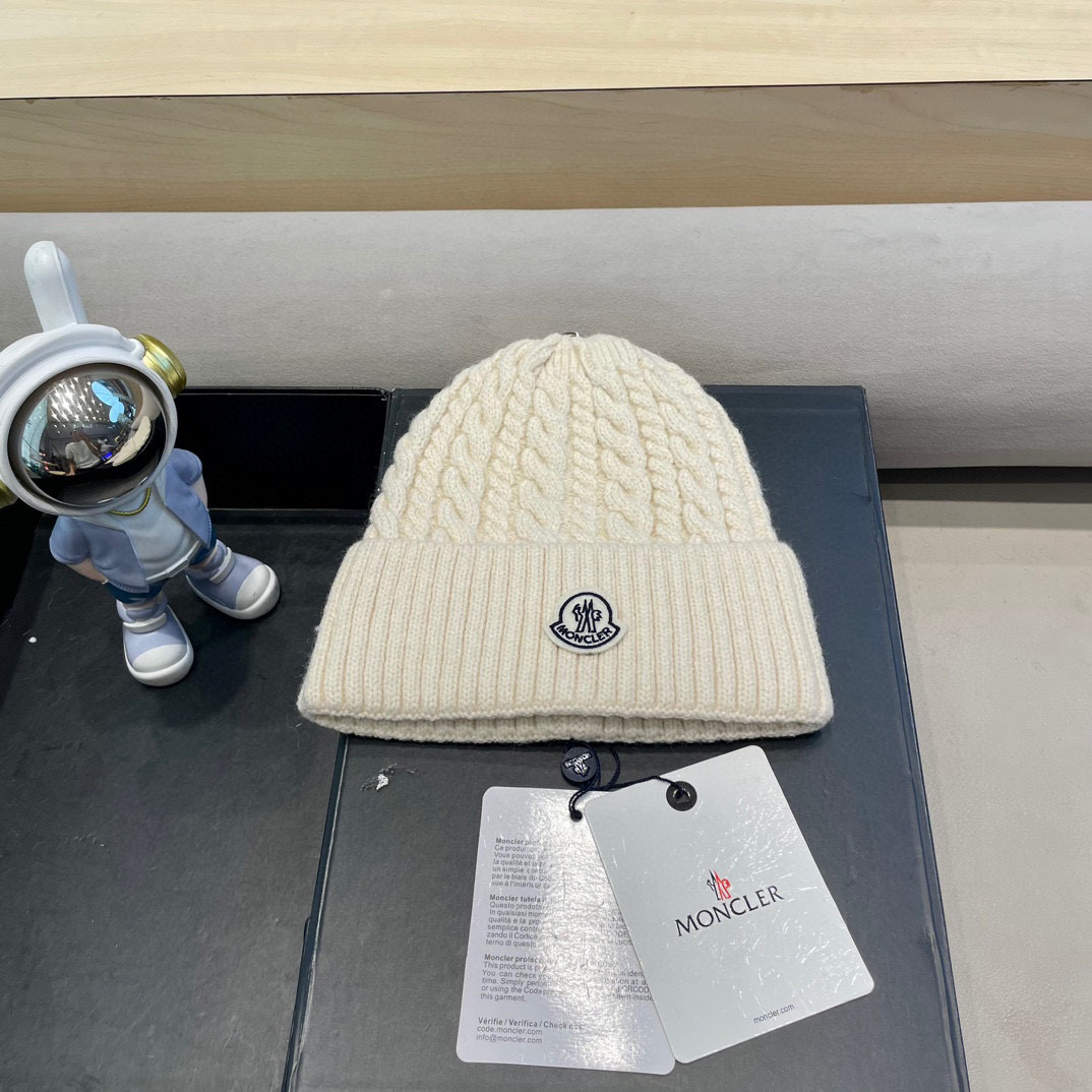 moncler秋冬新品羊绒帽加厚保暖麻花ins男女通用时尚百搭针织毛线冷帽