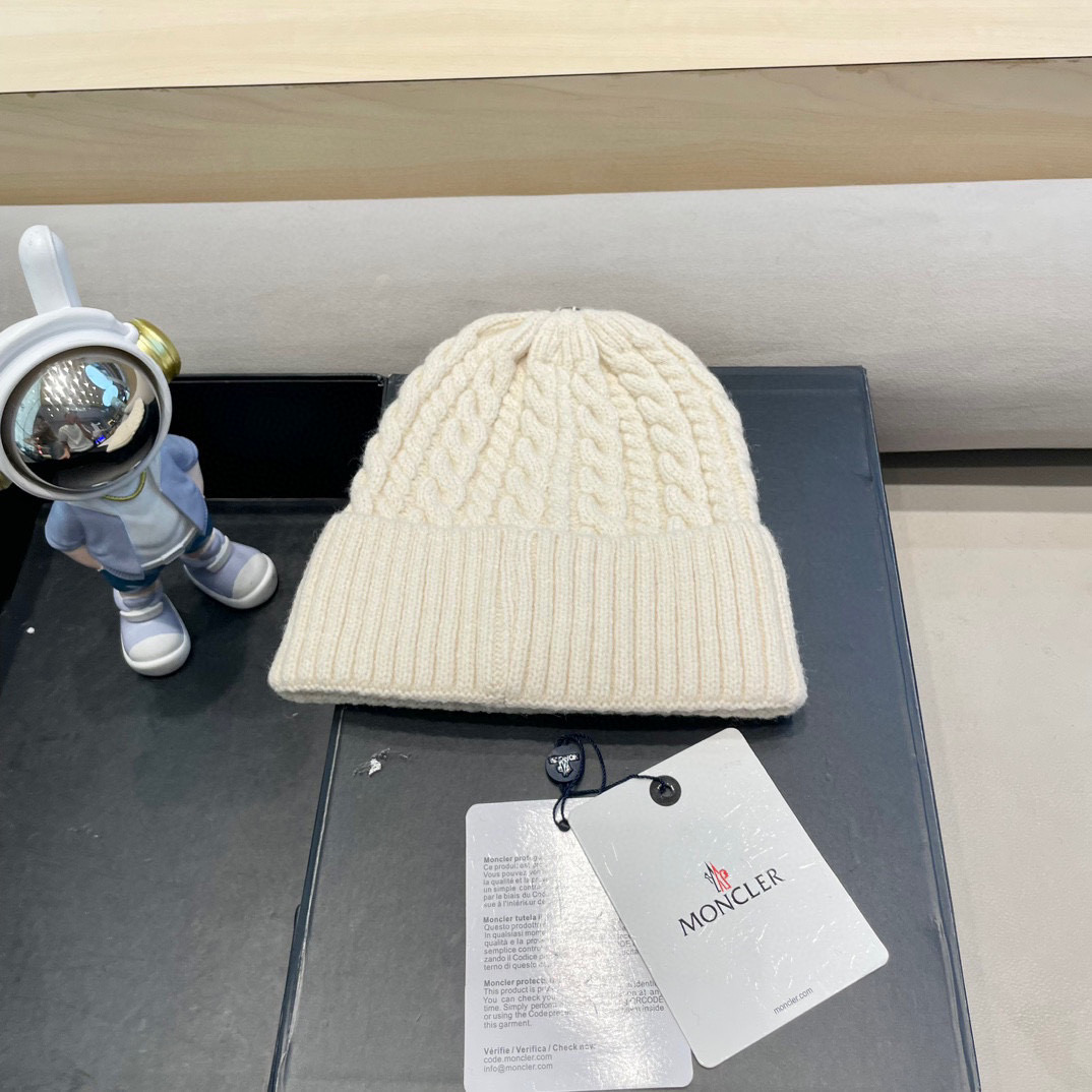 moncler秋冬新品羊绒帽加厚保暖麻花ins男女通用时尚百搭针织毛线冷帽