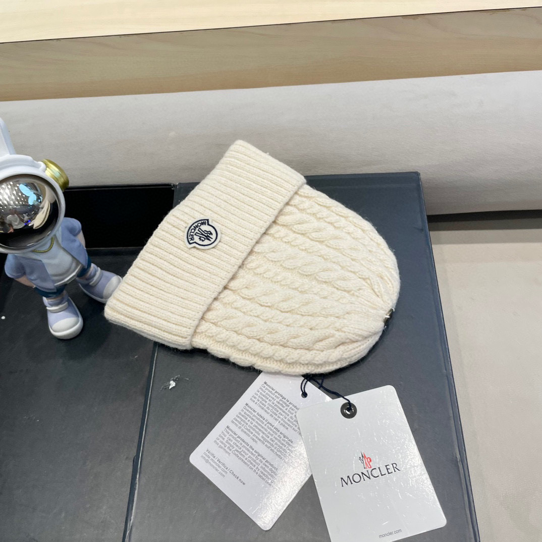 moncler秋冬新品羊绒帽加厚保暖麻花ins男女通用时尚百搭针织毛线冷帽