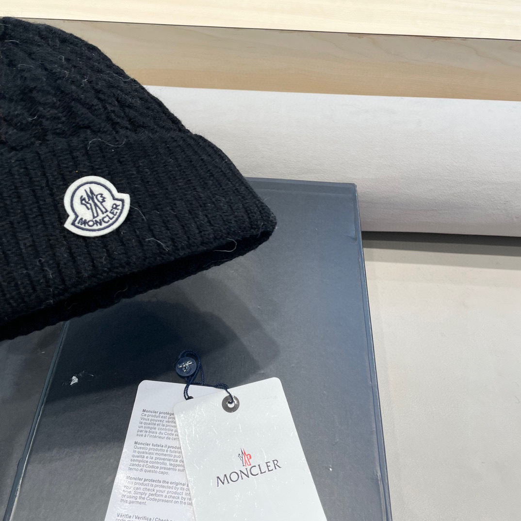 moncler秋冬新品羊绒帽加厚保暖麻花ins男女通用时尚百搭针织毛线冷帽