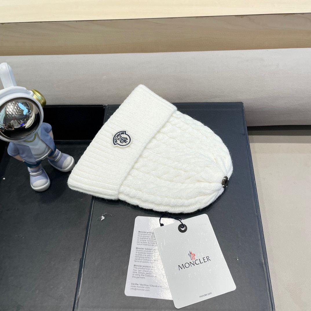 moncler秋冬新品羊绒帽加厚保暖麻花ins男女通用时尚百搭针织毛线冷帽